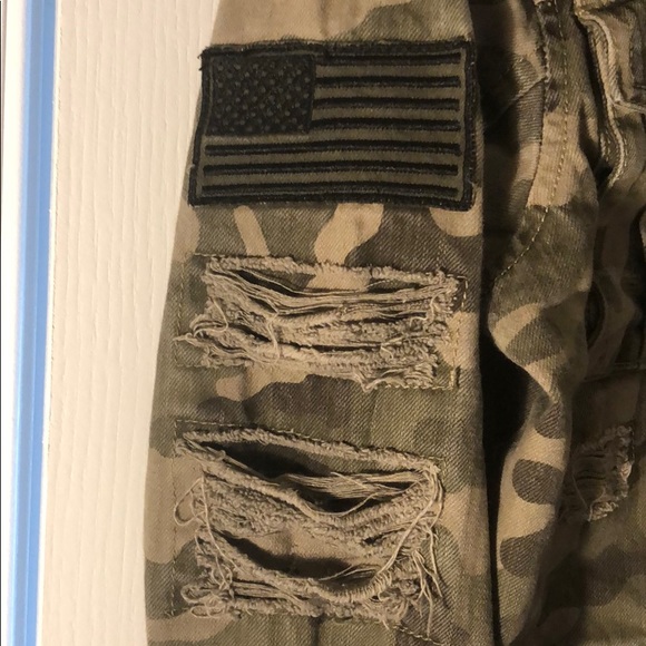 Distressed Denim Camo Jacket - Picture 2 of 5